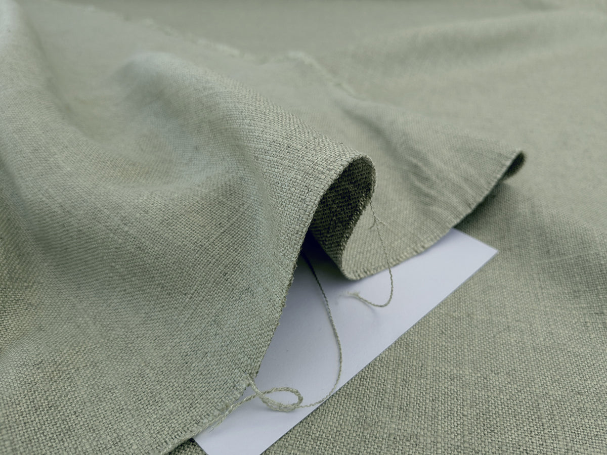 Scalamandre Ari Grass Green Solid Linen Viscose Texture Heavy Duty -By the yard