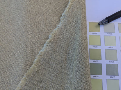 Scalamandre Ari Grass Green Solid Linen Viscose Texture Heavy Duty -By the yard