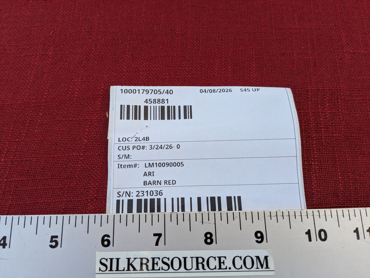 Scalamandre Ari Barn Red Solid Linen Viscose Texture Heavy Duty -By the yard