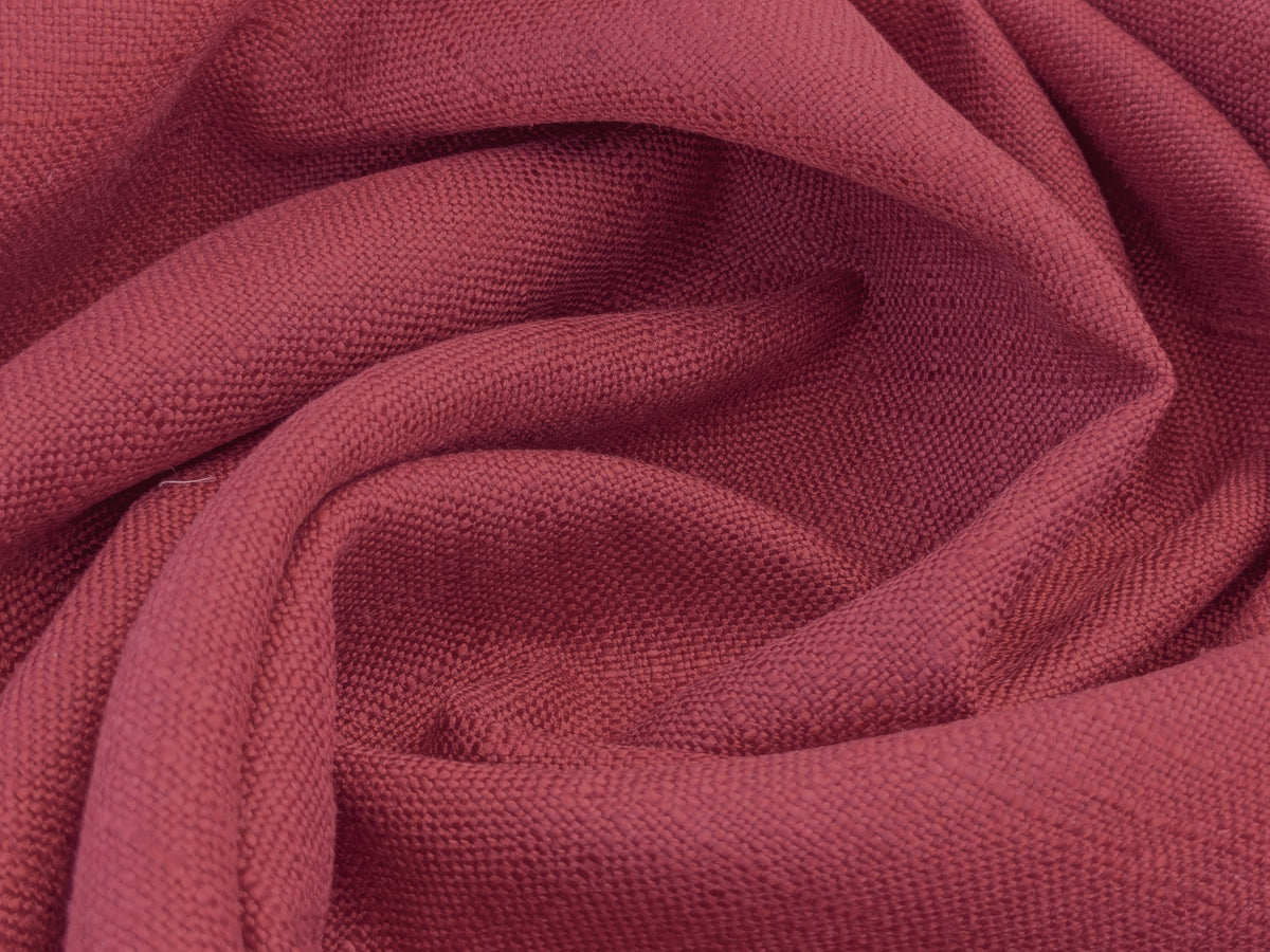 Scalamandre Ari Barn Red Solid Linen Viscose Texture Heavy Duty -By the yard