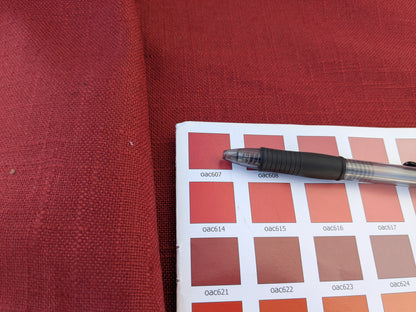 Scalamandre Ari Barn Red Solid Linen Viscose Texture Heavy Duty -By the yard