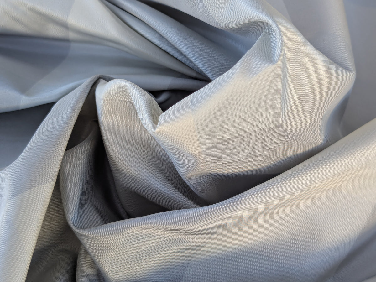 Silver Raindrop Gray Silver Palest Rain Blue Cream 100% Silk Taffeta By the Yard