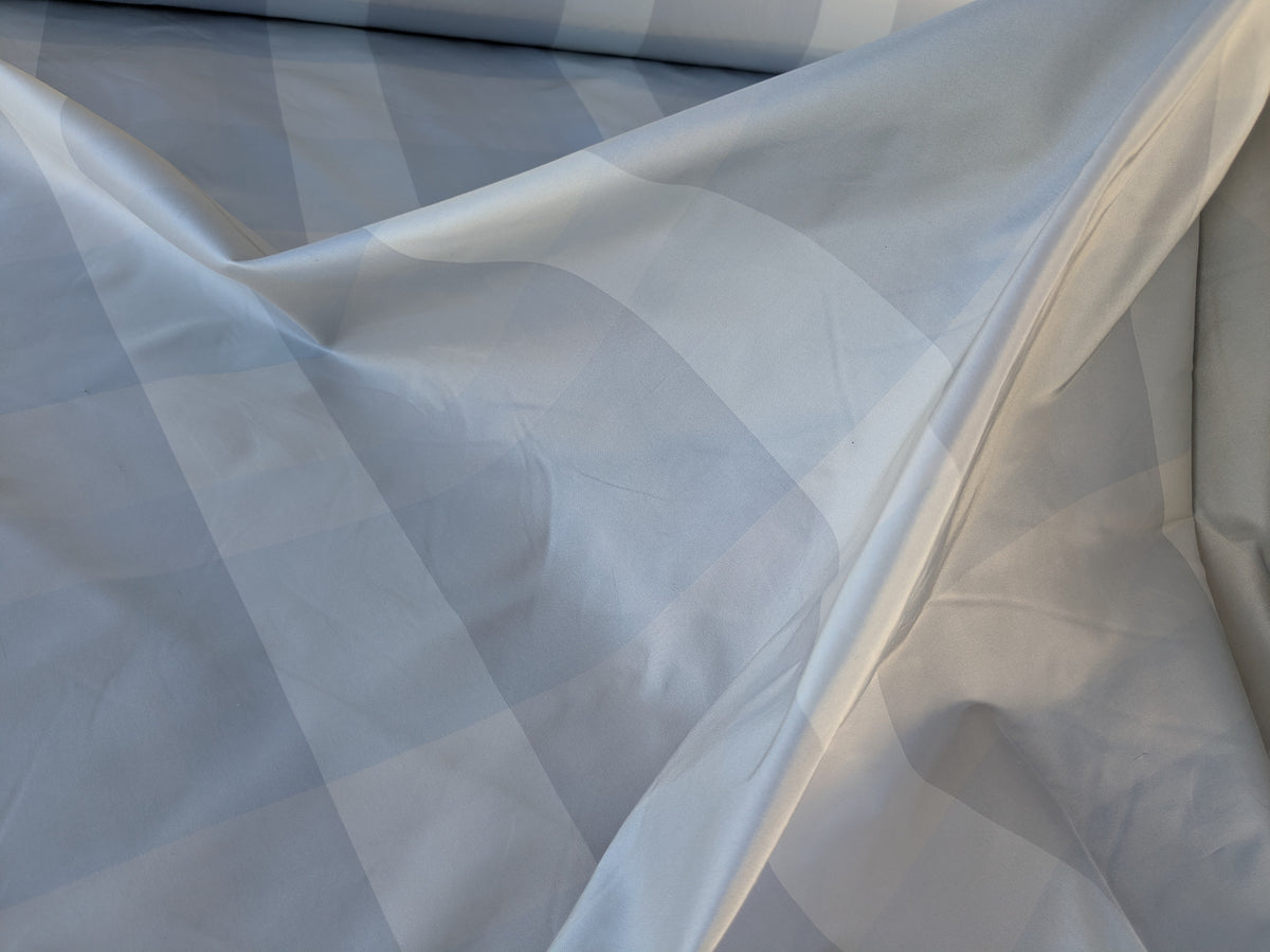 Silver Raindrop Gray Silver Palest Rain Blue Cream 100% Silk Taffeta By the Yard