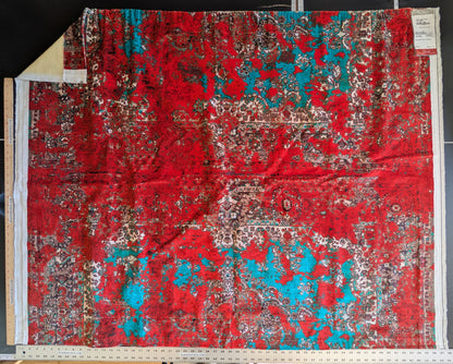 1.2 yards Scalamandre Shade Carpet Velvet Red by piece 88 EV56