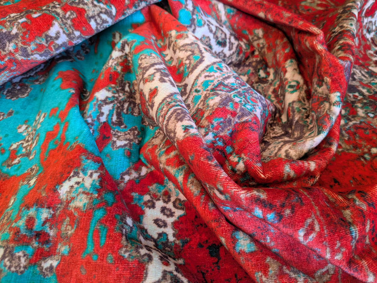 1.2 yards Scalamandre Shade Carpet Velvet Red by piece 88 EV56