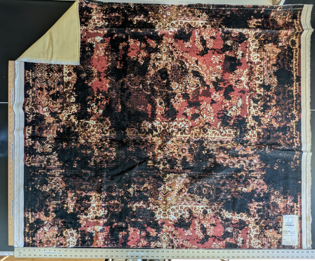 1.2 yards Scalamandre Shade Carpet Velvet Port Wine by piece 89 EV56