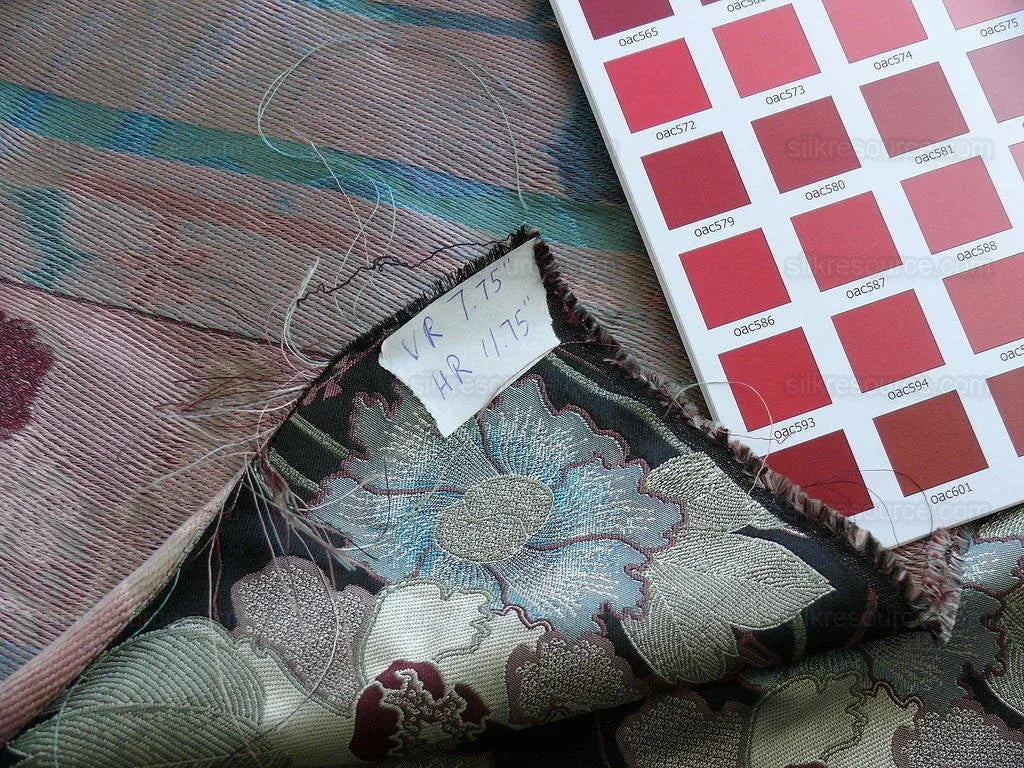 Stroheim &amp; Romann 100% Silk Lampas Lush Deco Fluer