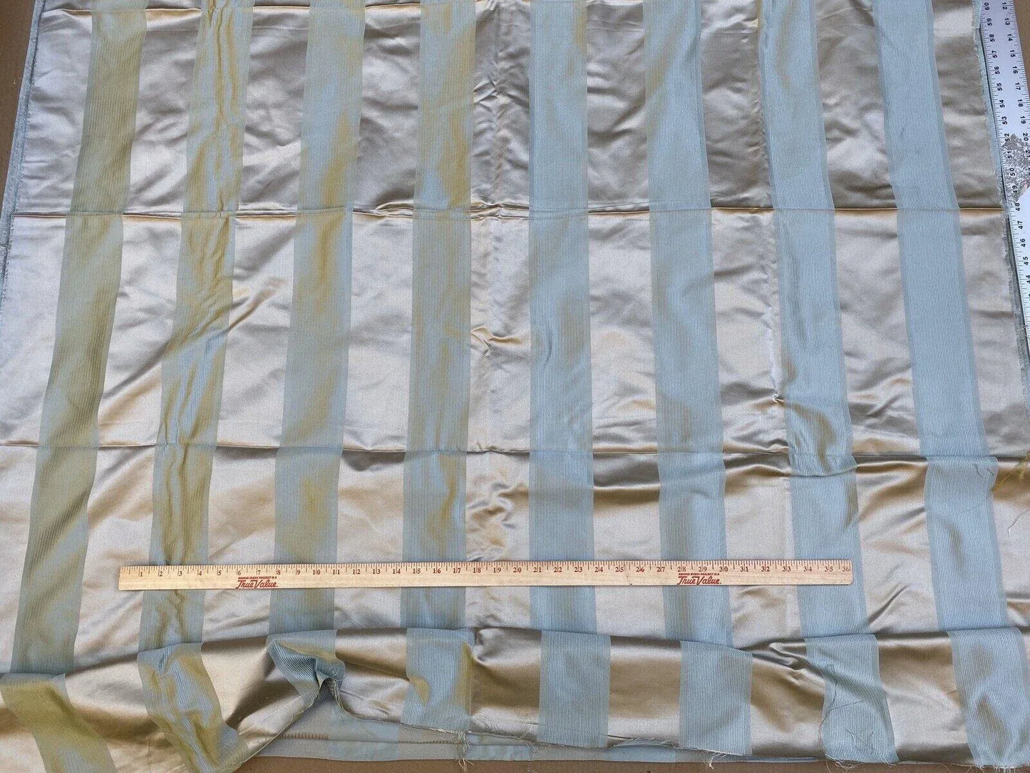 Kravet Coutour 100% Silk Thick! Icy Blue Stripe 4.3y MSRP USD 200/Y (piece 6