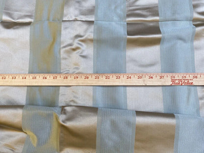 Kravet Coutour 100% Silk Thick! Icy Blue Stripe 4.3y MSRP USD 200/Y (piece 6