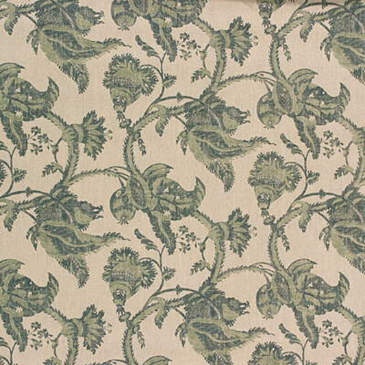 Special Order Lee Jofa Exotic Fruits Aqua Stone Blue Green Beige Pom Thistle Vine Tropical Large Linen Print MSRP USD 196/Y