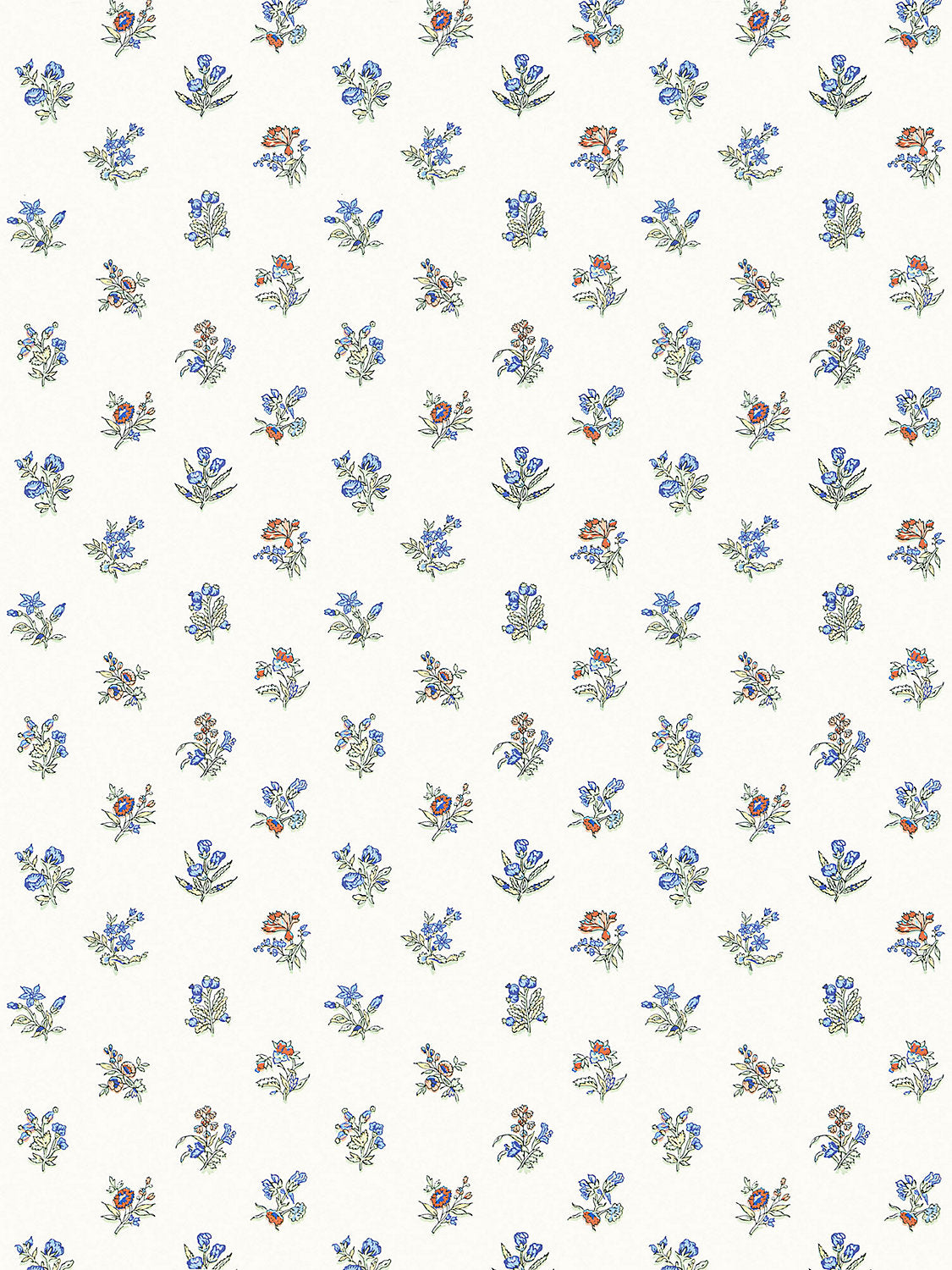 Scalamandre Summer Flora Cobalt Rouge Wallcovering
