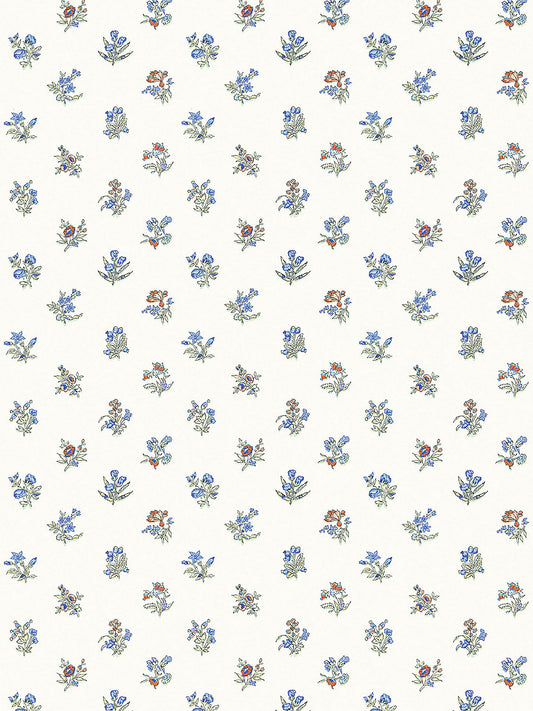 Scalamandre Summer Flora Cobalt Rouge Wallcovering