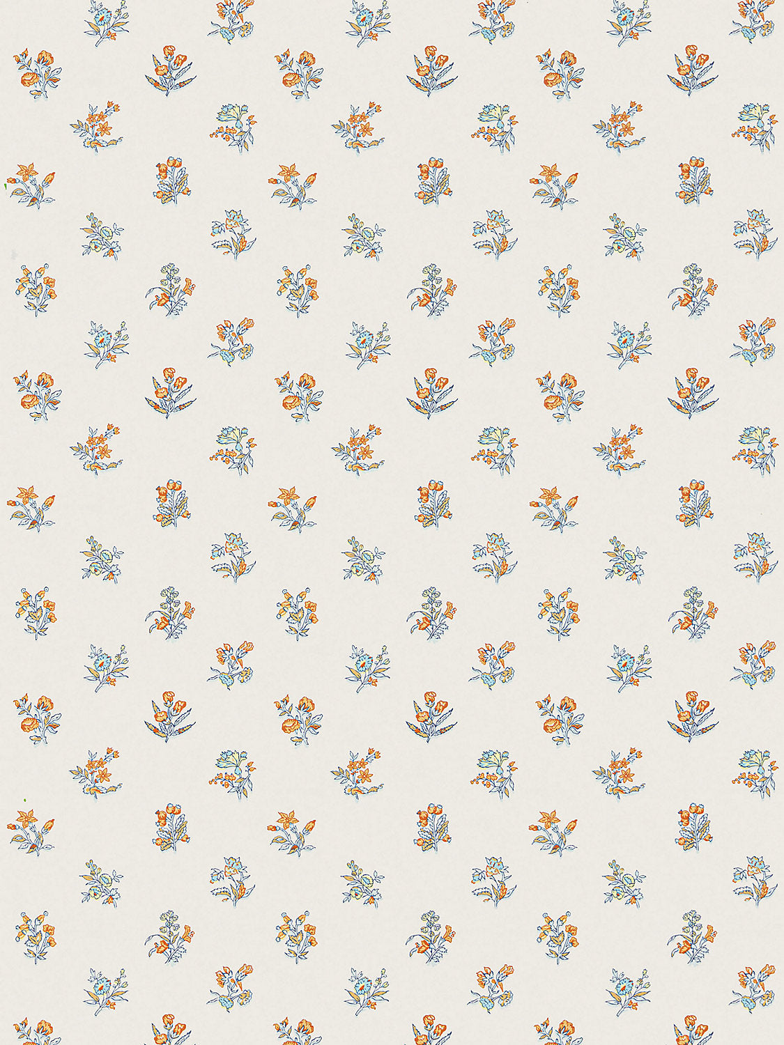 Scalamandre Summer Flora Tangerine Sky Wallcovering
