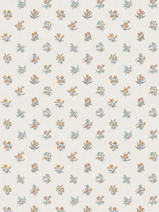 Scalamandre Summer Flora Tangerine Sky Wallcovering