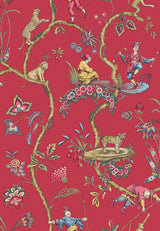 Scalamandre Chinoise Exotique Tomato Wallcovering