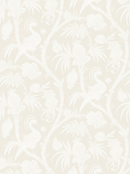 Scalamandre Balinese Peacock Alabaster Wallcovering