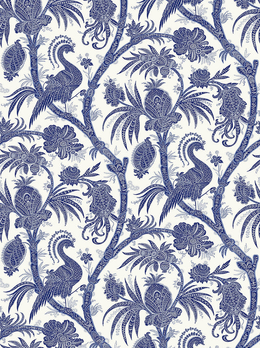 Scalamandre Balinese Peacock Indigo Wallcovering