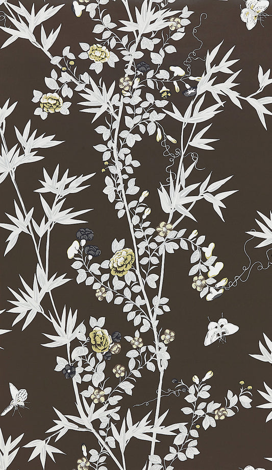 Scalamandre Jardin De Chine Espresso Wallcovering