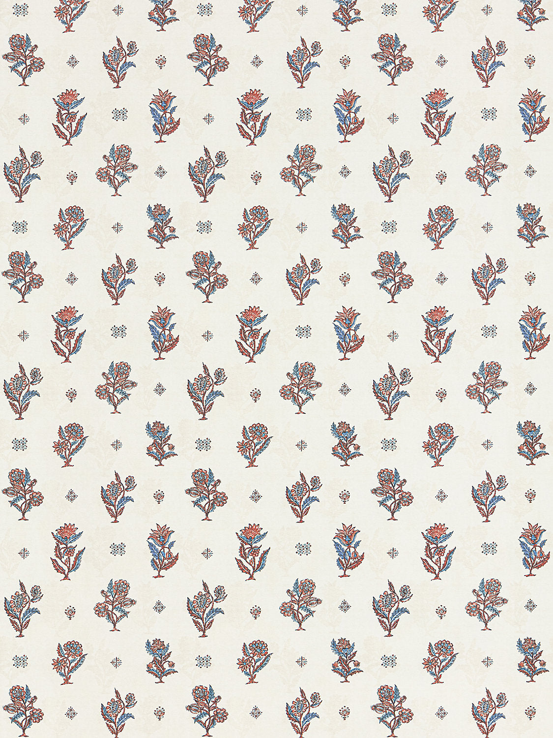 Scalamandre Calico Ruby Peacock Wallcovering
