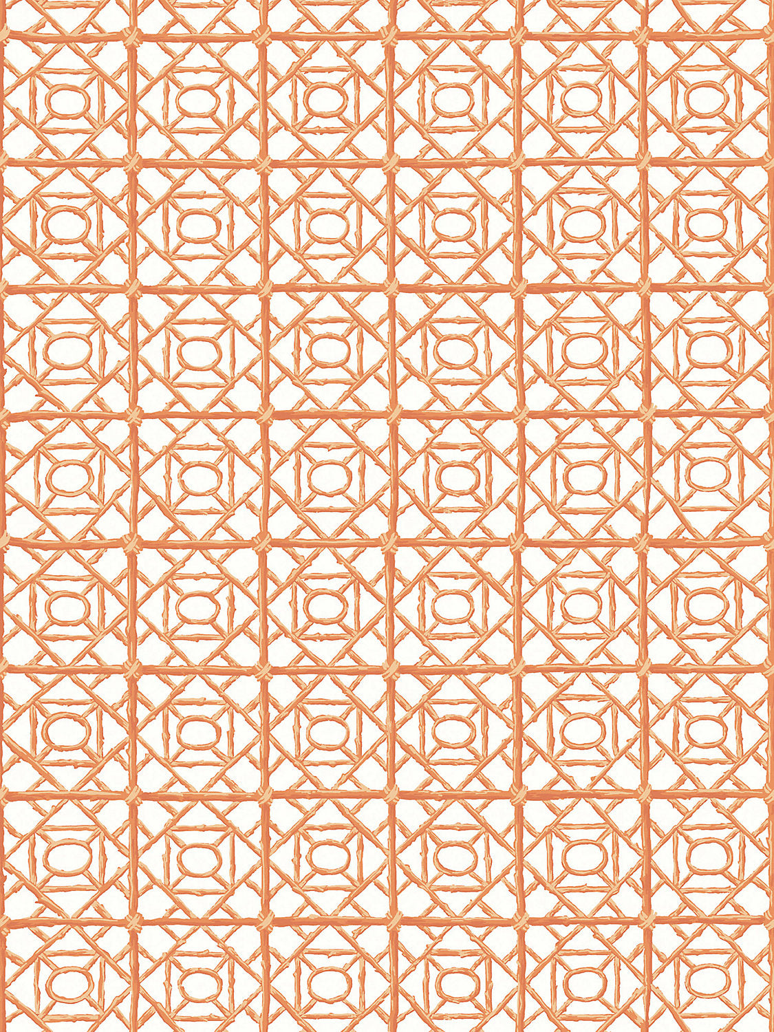 Scalamandre Ormond Fret Tangerine Wallcovering