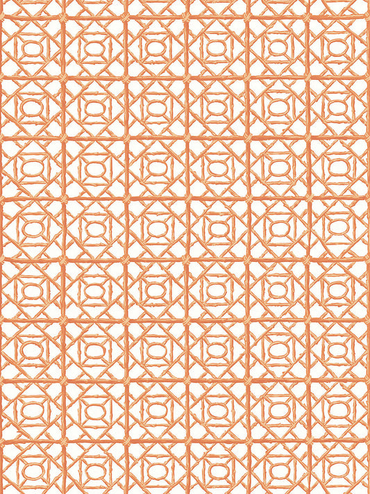 Scalamandre Ormond Fret Tangerine Wallcovering