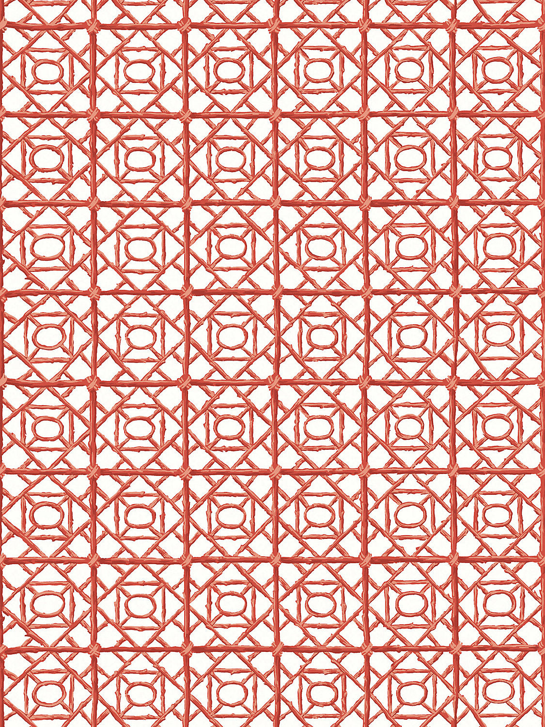 Scalamandre Ormond Fret Lacquer Red Wallcovering
