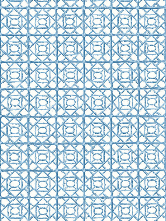 Scalamandre Ormond Fret Misty Blue Wallcovering
