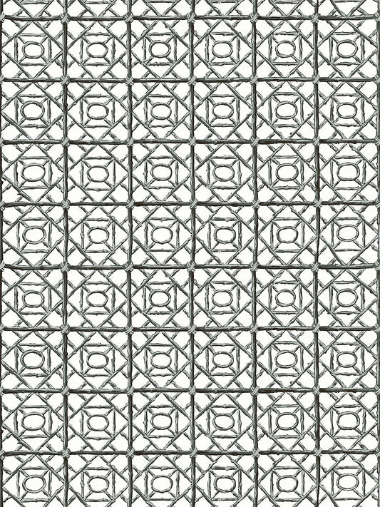 Scalamandre Ormond Fret Charcoal Wallcovering