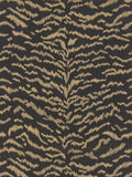 Scalamandre Tigress Printed Linen Wc Bronze on Black Wallcovering