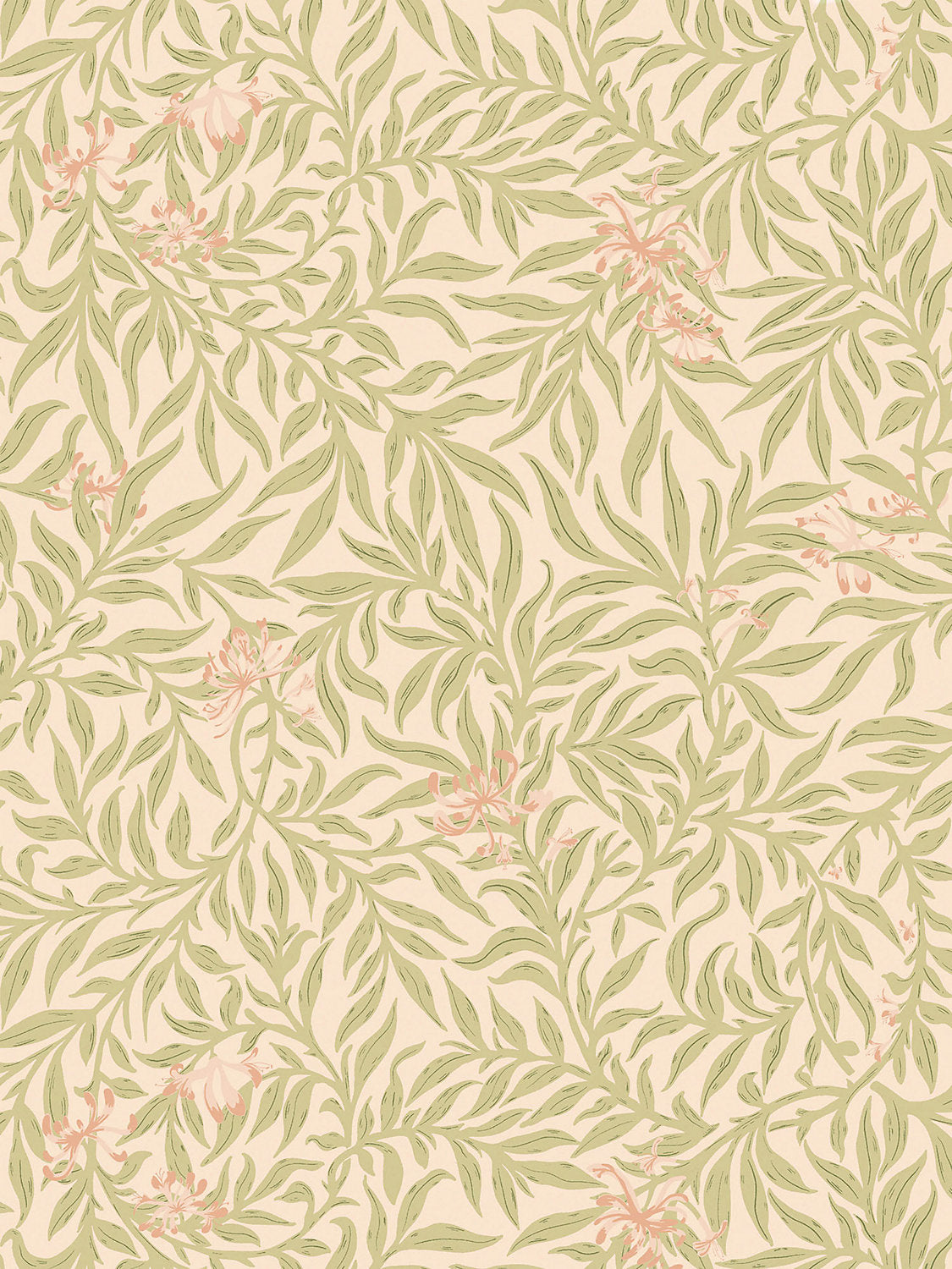 Scalamandre Honeysuckle Lime Peach Wallcovering