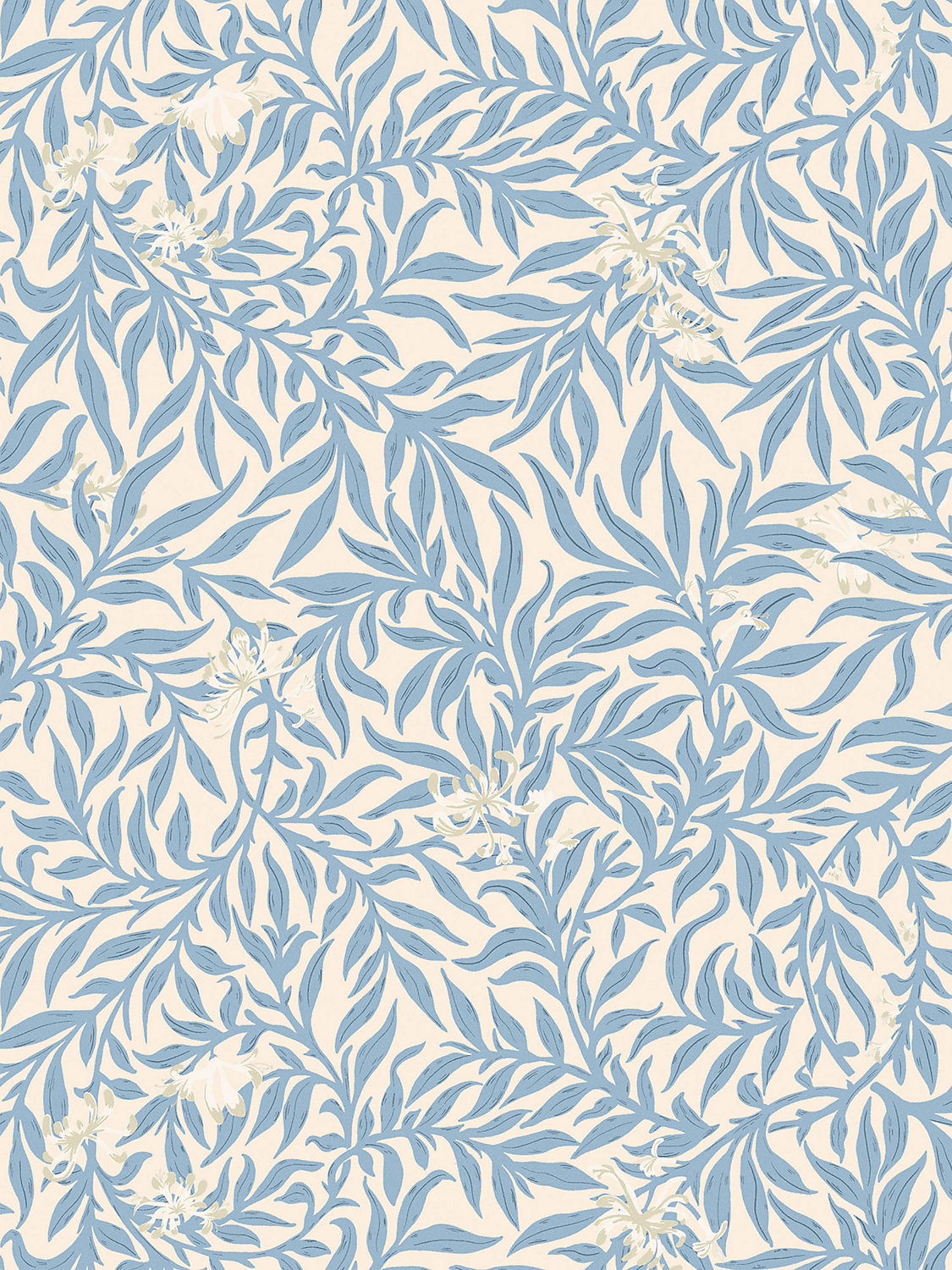 Scalamandre Honeysuckle Misty Blueberry Wallcovering