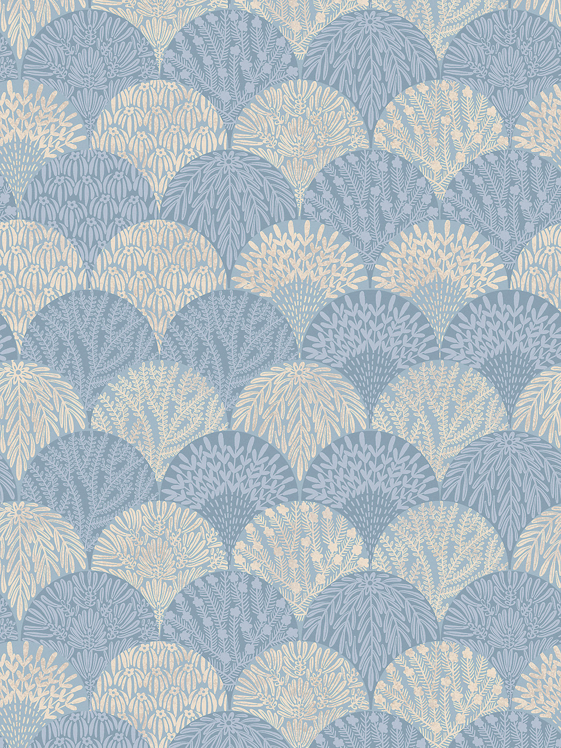 Scalamandre Herb Garden Blue Shadow Wallcovering