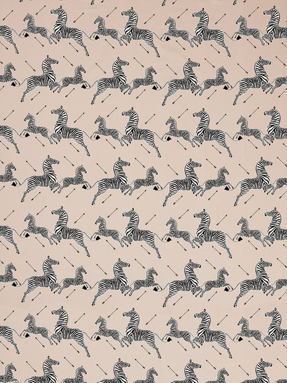 Scalamandre Zebras Petite Sand Beige Black Cotton Print Animal MSRP USD266/y