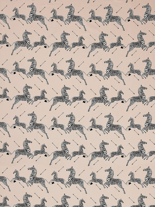 Scalamandre Zebras Petite Sand Beige Black Cotton Print Animal MSRP USD266/y