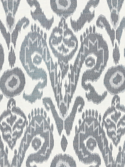 Special Order Scalamandre Bukhara Silk Ikat Indigo White Warp Print Viscose Cotton MSRP USD 776/y