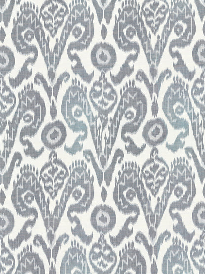 Special Order Scalamandre Bukhara Silk Ikat Indigo White Warp Print Viscose Cotton MSRP USD 776/y