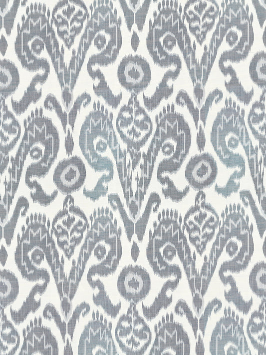 Special Order Scalamandre Bukhara Silk Ikat Indigo White Warp Print Viscose Cotton MSRP USD 776/y