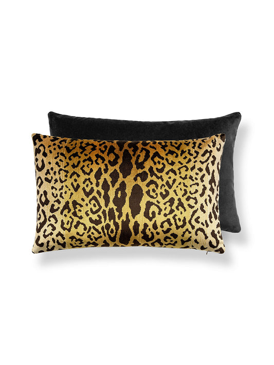 Scalamandre Leopardo 14 X 22 - Gold & Black / Black Decorative Pillow