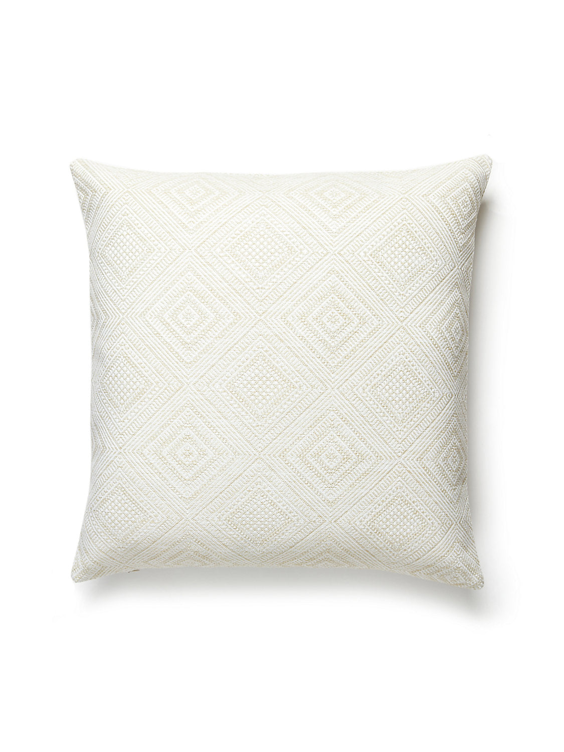 Scalamandre Antigua Weave Outdoor 22 X 22 - Alabaster Decorative Pillow