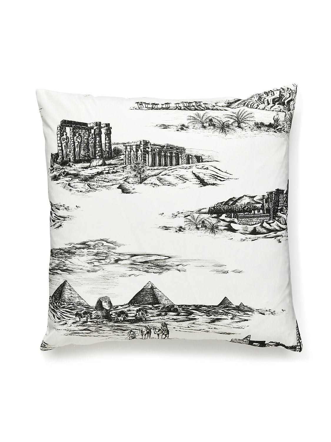 Scalamandre Cairo Toile 22 X 22 - Ink Decorative Pillow