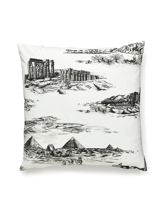 Scalamandre Cairo Toile 22 X 22 - Ink Decorative Pillow
