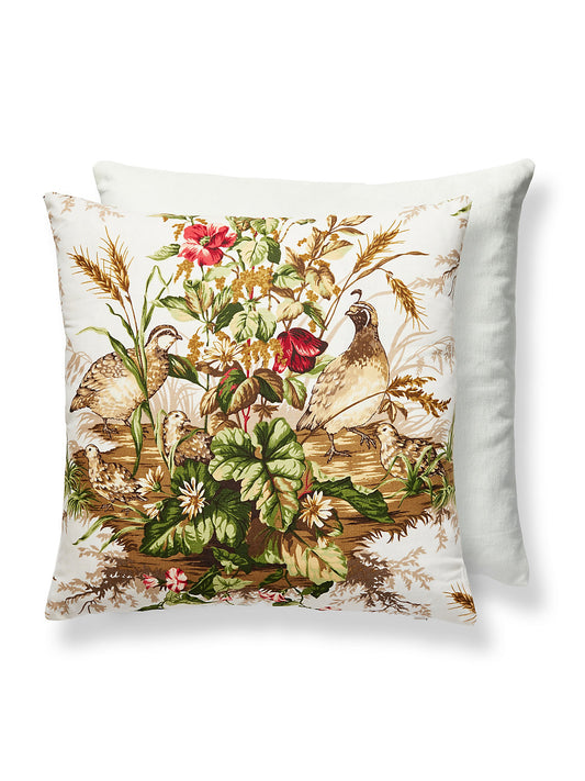 Scalamandre Edwin's Covey 22 X 22 - Multi on White Decorative Pillow