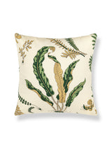Scalamandre Elsie De Wolfe Outdoor 22 X 22 - Greens on Off-White Decorative Pillow
