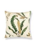 Scalamandre Elsie De Wolfe Outdoor 22 X 22 - Greens on Off-White Decorative Pillow