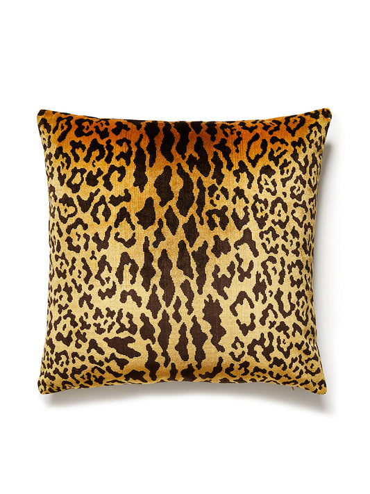 Scalamandre Leopardo 22 X 22 - Ivory, Gold & Black Decorative Pillow