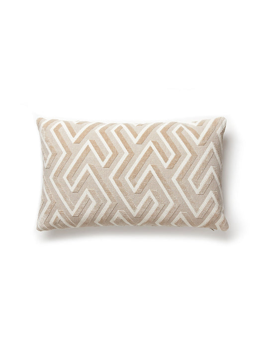 Scalamandre Maze Velvet 14 X 22 - Latte Decorative Pillow