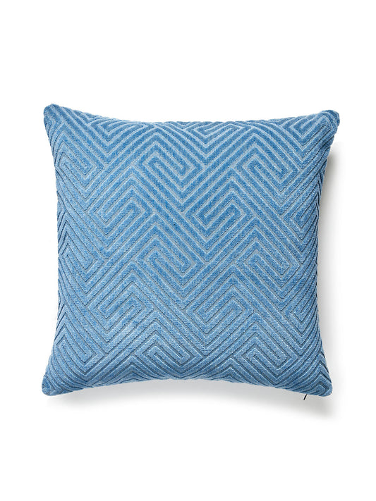 Scalamandre Meander Velvet Outdoor 22 X 22 - Denim Decorative Pillow