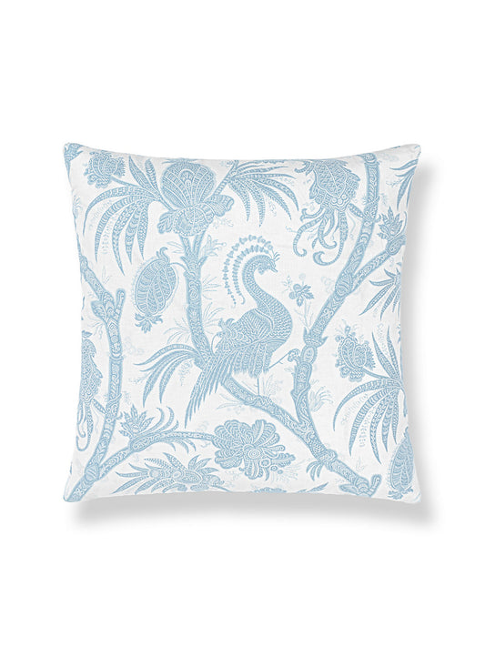 Scalamandre Balinese Peacock 22 X 22 - Sky Decorative Pillow