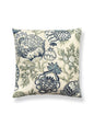 Scalamandre Canterbury Linen 22 X 22 - Oyster & Indigo Decorative Pillow
