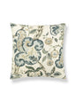 Scalamandre Cumbria Hand Block 22 X 22 - Aquamarine on Ivory Decorative Pillow